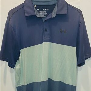 Under Armour Men's Navy and Light Green and gray-bluePolo Shirt